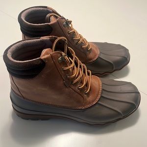 Sperry Top-Sider Men Avenue Lined Waterproof Duck Boot Tan/Brown Leather Rubber